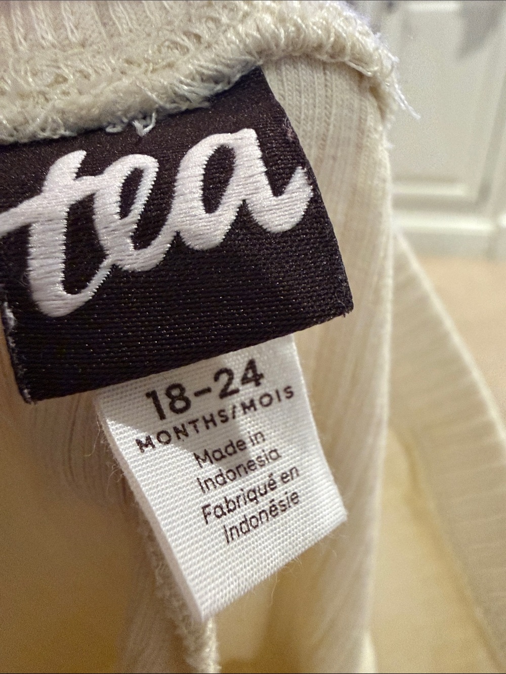 Tea Collection Cream Ribbed Leggings - Picture 2 of 4